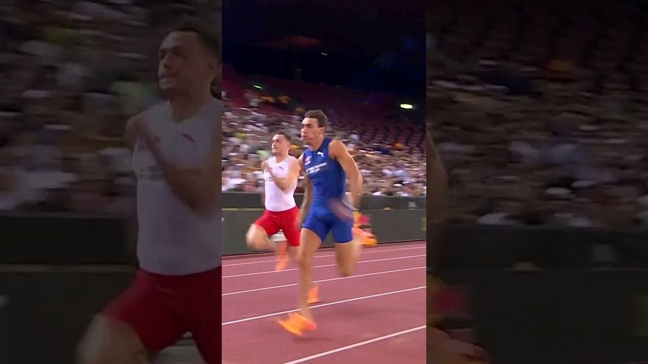 ⚡️ Flashé en 10"37, Armand Duplantis sort vainqueur de son duel face à Karsten Warholm sur 100 m !