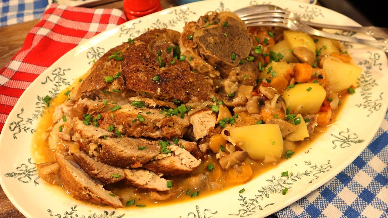 Ma ROUELLE DE PORC BRAISÉE AU CIDRE EN COCOTTE - Tellement bon ! - Mère Mitraille - Gourmandises TV