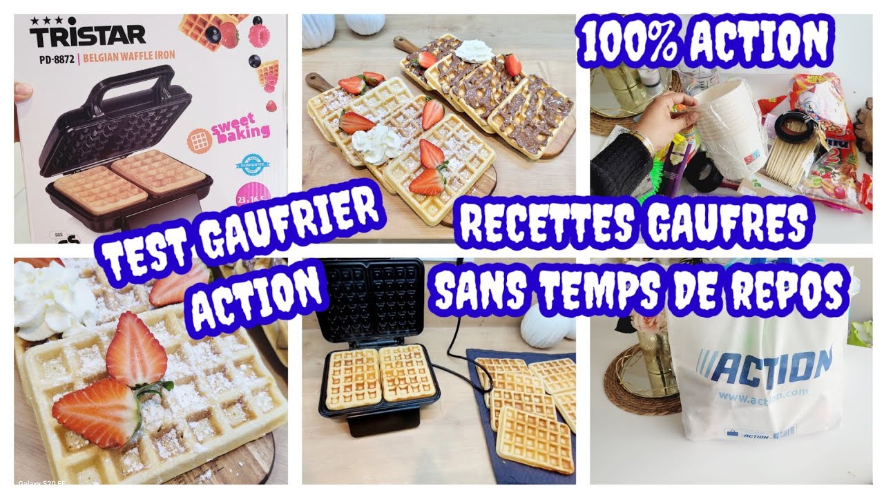 GAUFRIER ACTION + RECETTE GAUFRE SANS REPOS○HAUL ACTION #gaufrier #recettesgaufre #action