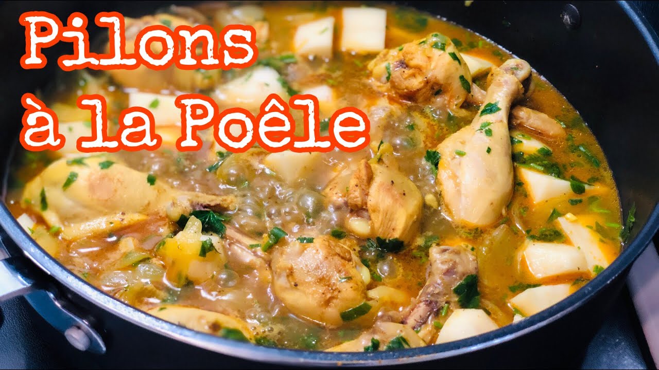 PILONS À LA POÊLE AVEC UN GOÛT SUBLIME:Style tajine facile poulet olives et patates. Deli Cuisine