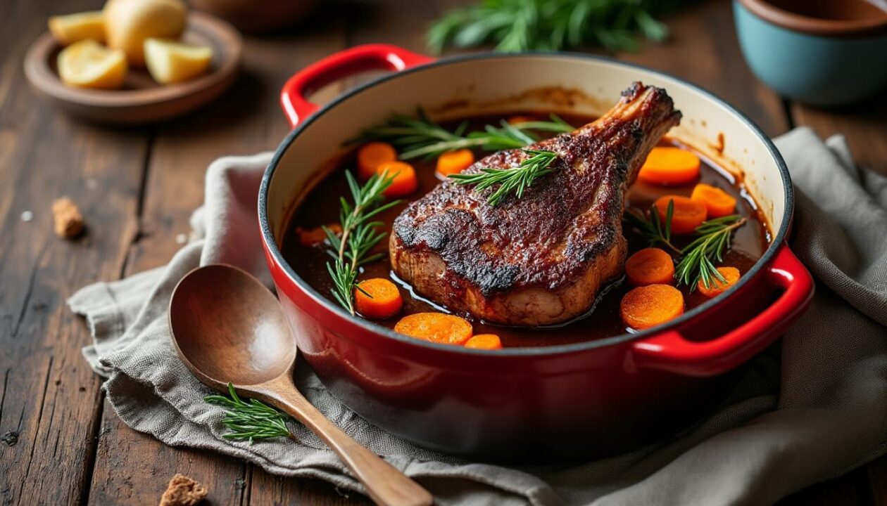 découvrez notre recette simple et savoureuse d'épaule de chevreuil à la cocotte, idéale pour régaler vos proches avec des saveurs authentiques.