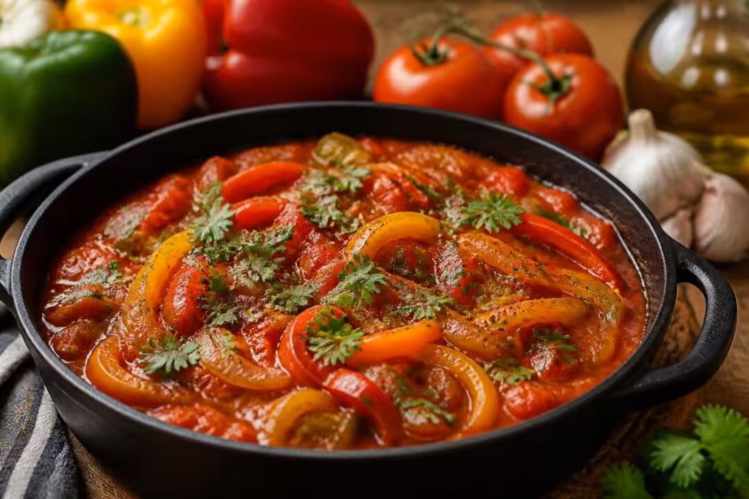découvrez la recette authentique de la tchoutchouka, un plat mijoté savoureux aux poivrons, idéal pour régaler toute la famille avec des saveurs méditerranéennes.
