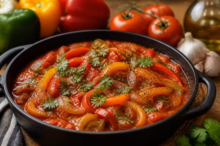 découvrez la recette authentique de la tchoutchouka, un plat mijoté savoureux aux poivrons, idéal pour régaler toute la famille avec des saveurs méditerranéennes.
